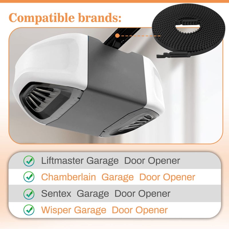 Vanesa 41A5250 41AB050-2 Belt for 7 Ft High Garage Door, 237"" Garage Door Opener Belt Compatible with liftmaster Chamberlain Garage Door Opener Models HD920EV WD822KD 248739 248754 HD900D HD520EV - Image 4